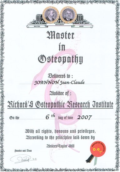 Master in Osteopathy